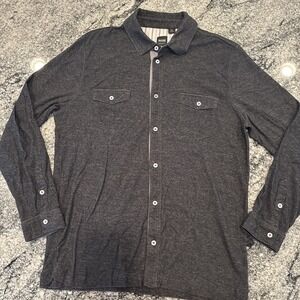 Hugo Boss Slim Fit Button Down Casual Long Sleeve Dress Shirt Mens Large Gray